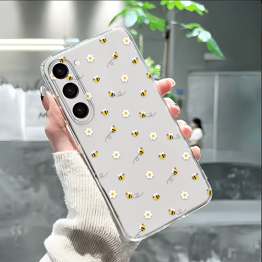 Transparent TPU Cute Bee Daisy - Samsung Galaxy A55 ulasan dan harga
